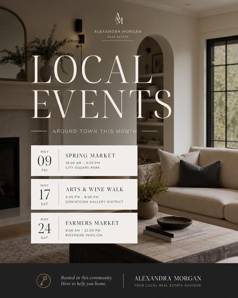 Local events Instagram post template for a real estate agent